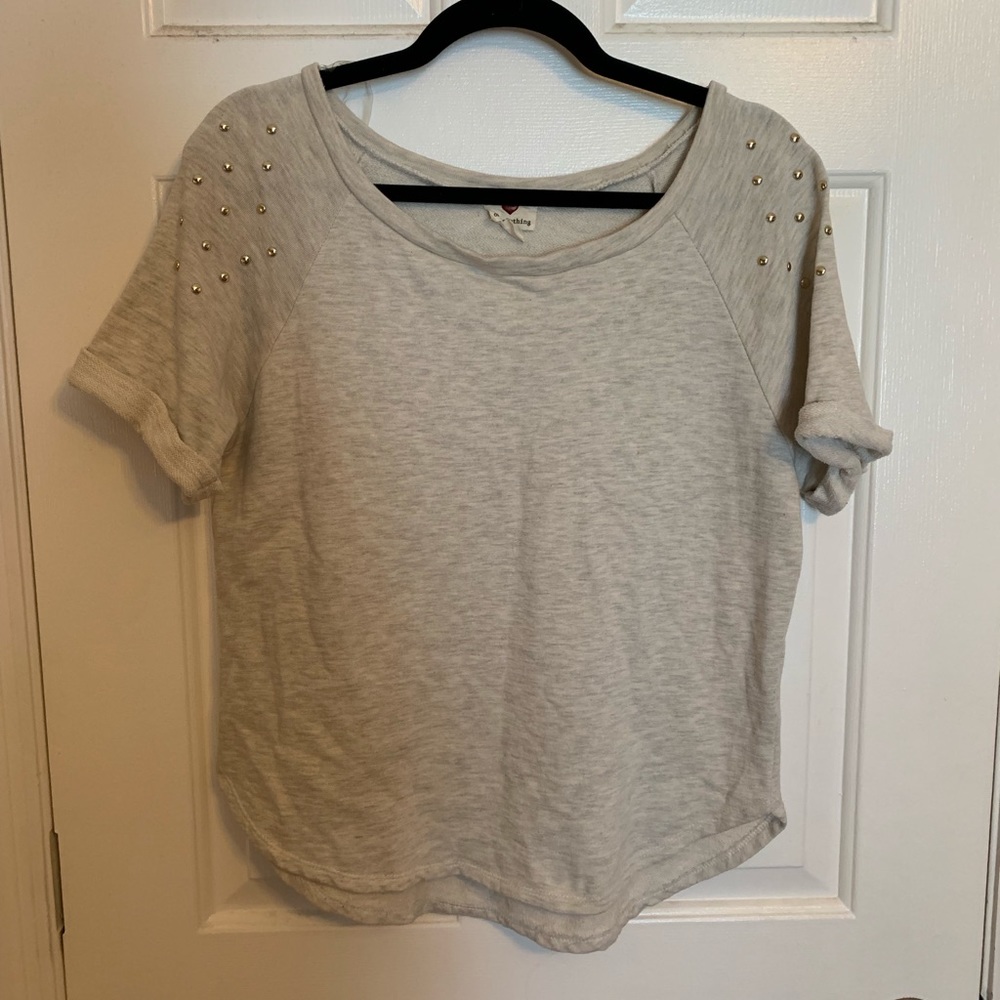 Short Sleeve Sweater with Studs